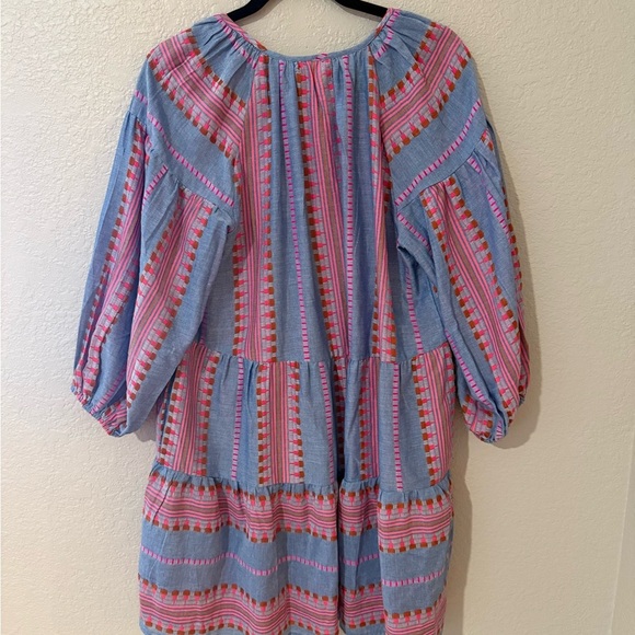 EUC Velvet by Graham & Spencer Blaize Striped Cotton Dress pink blue - Picture 6 of 11